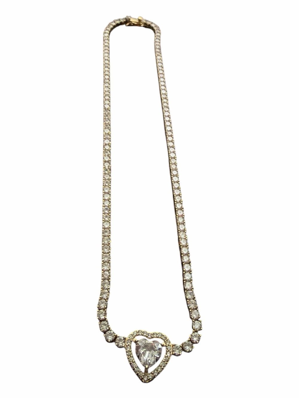 STELLA ROSE Fine Gold Plated Crystal Heart Pendant Necklace